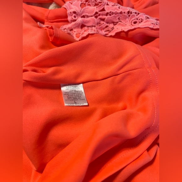 EUC San Joy swing shift coral cold-shoulder dress - Picture 6 of 6